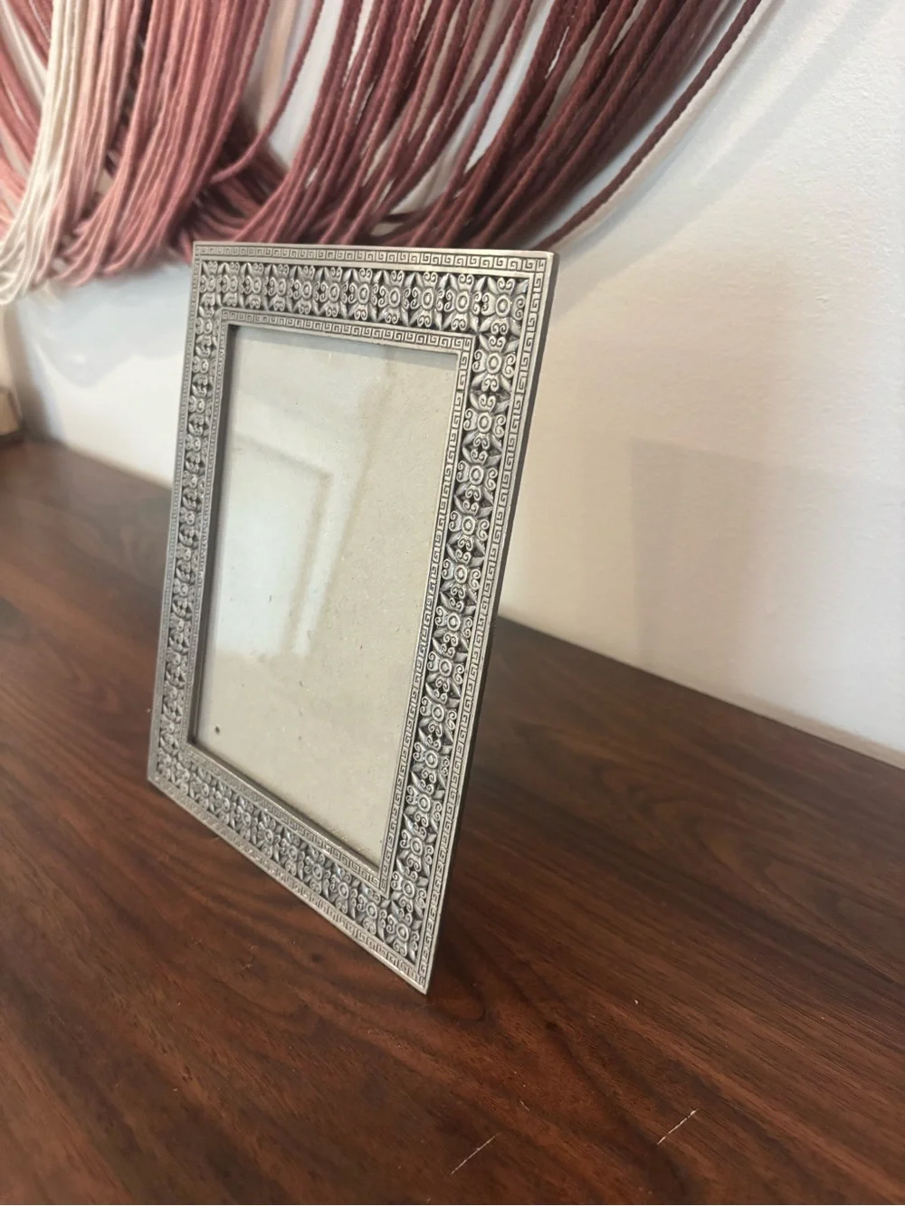 Vintage Ornate Silver Plated Metal Picture Frame